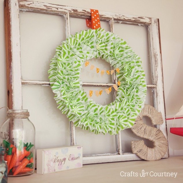 cupcake liner wreath crafts