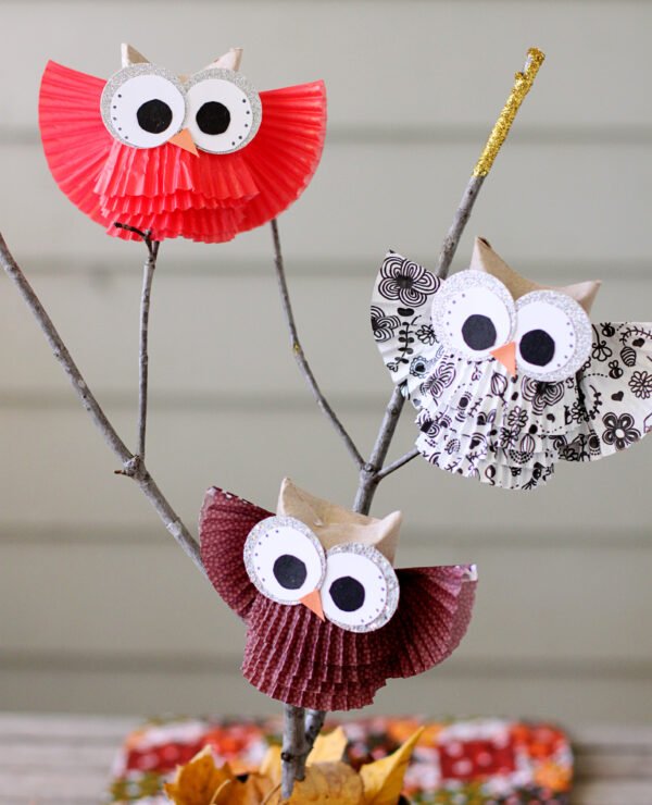 cupcake liner craft owls