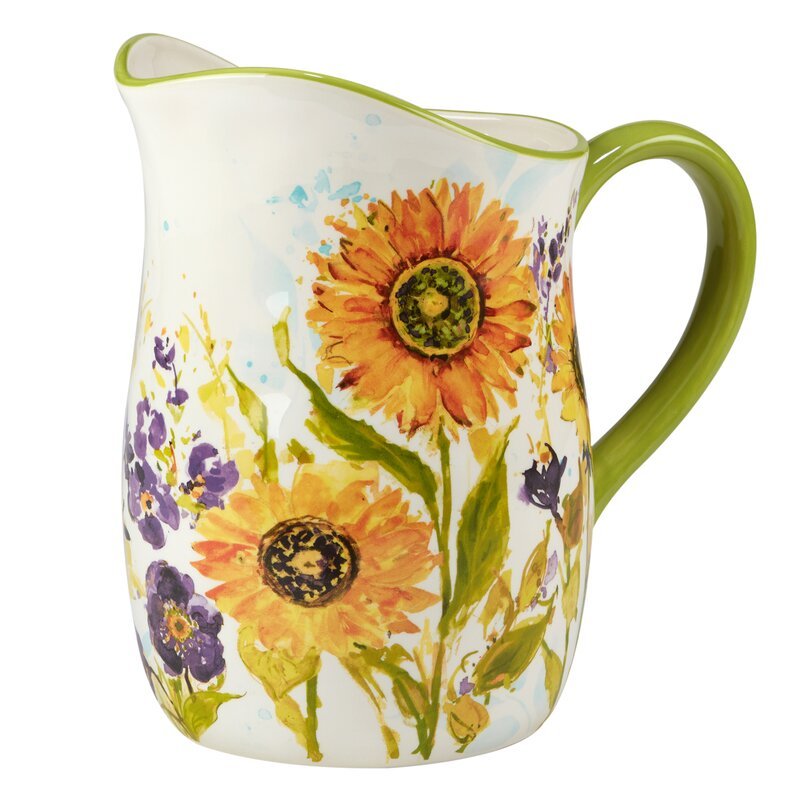 fall decor ideas - sunflower water pitcher