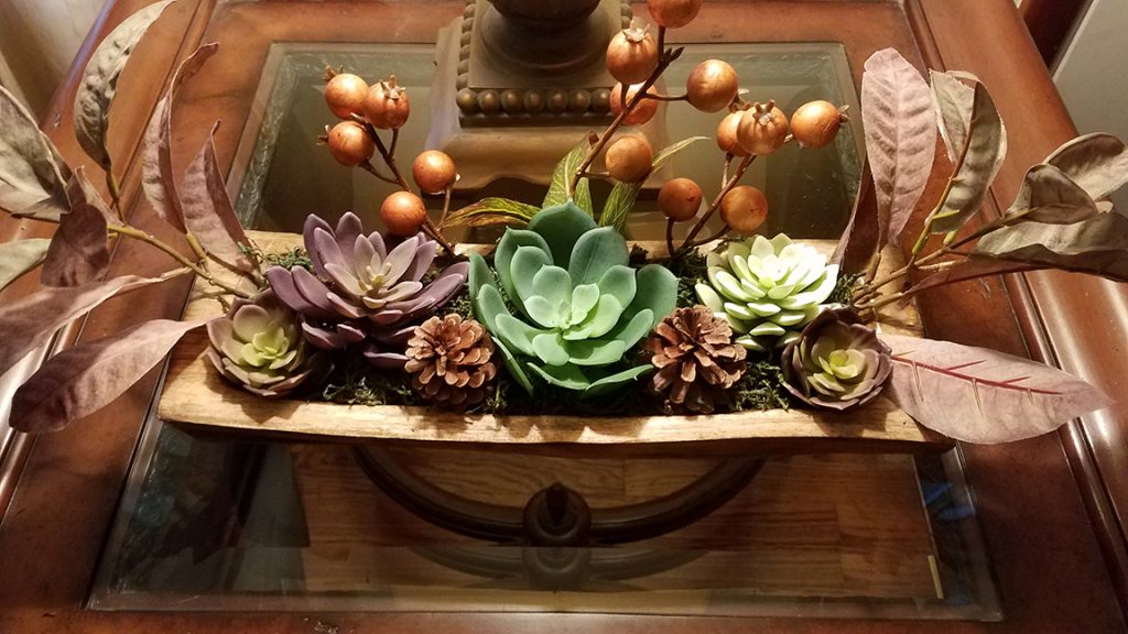 succulent dough bowl arrangement