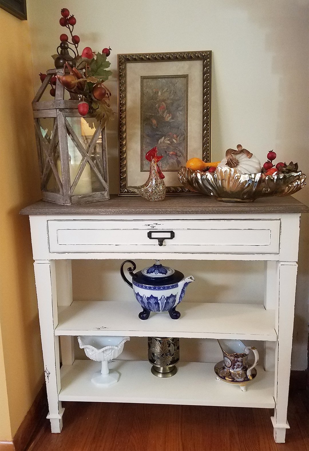 fall console table styling