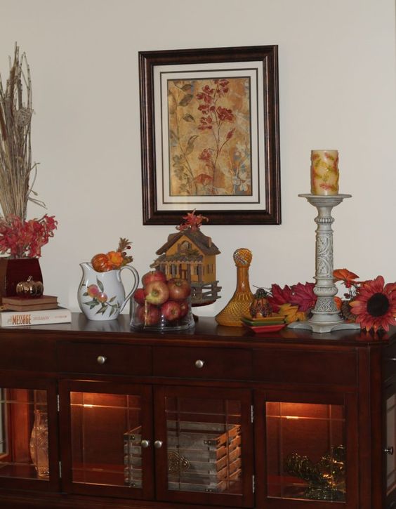 fall decor ideas entryway vignette