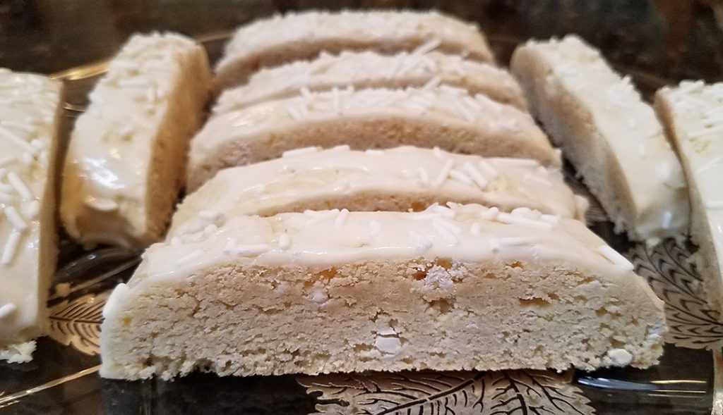 Limoncello Sponge Biscotti with White Chocolate