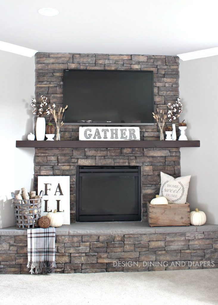 Rustic fall mantel 