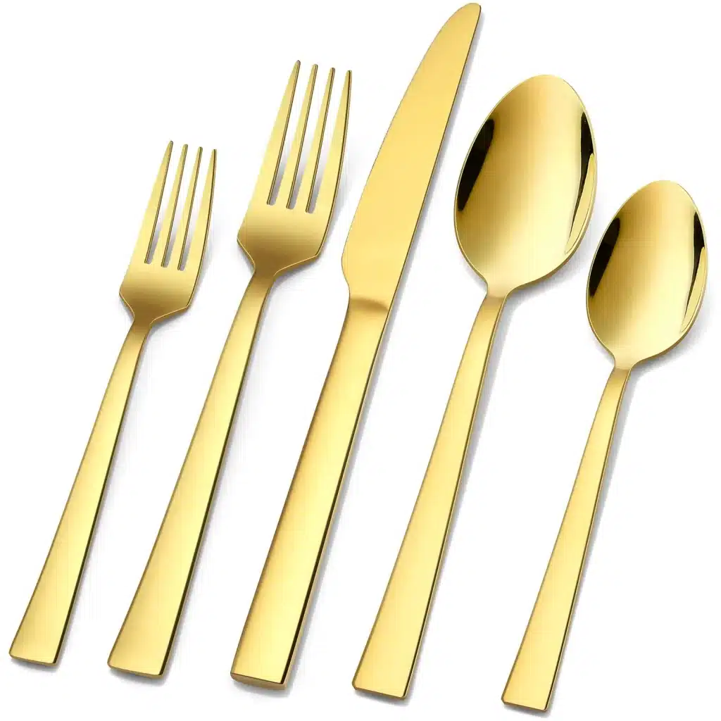 gold flatware