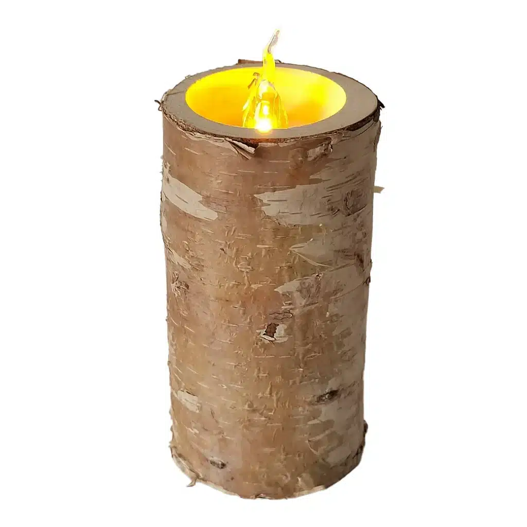 wood look candle