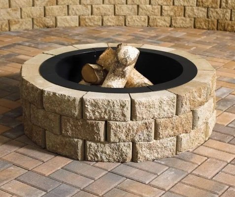 round stone fire pit