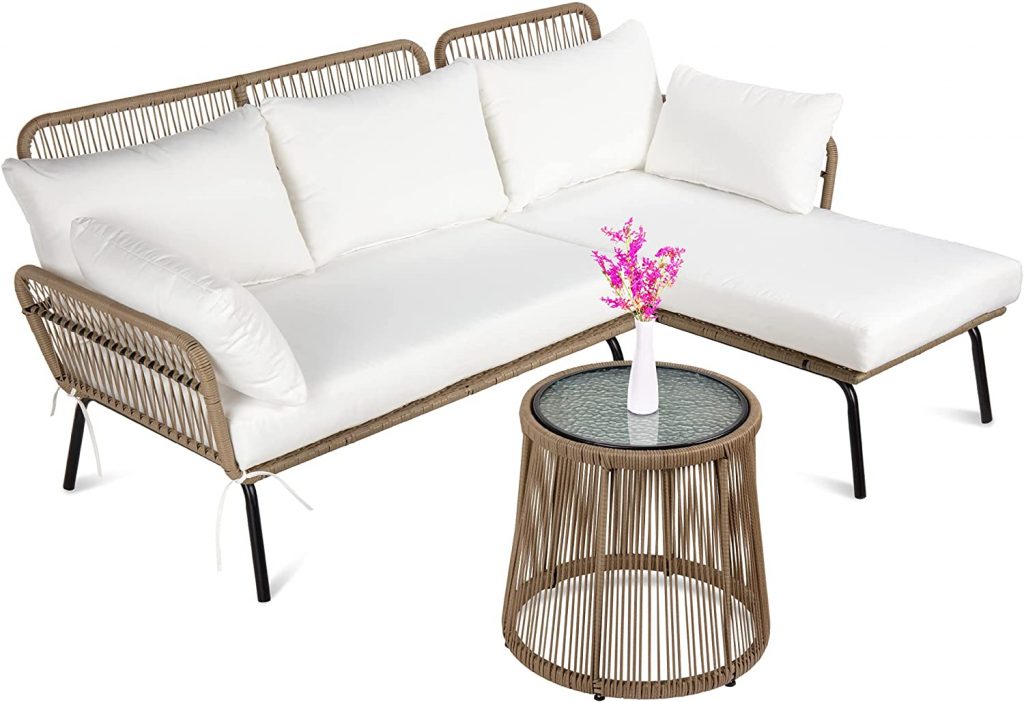 Boho outdoor seating wicker