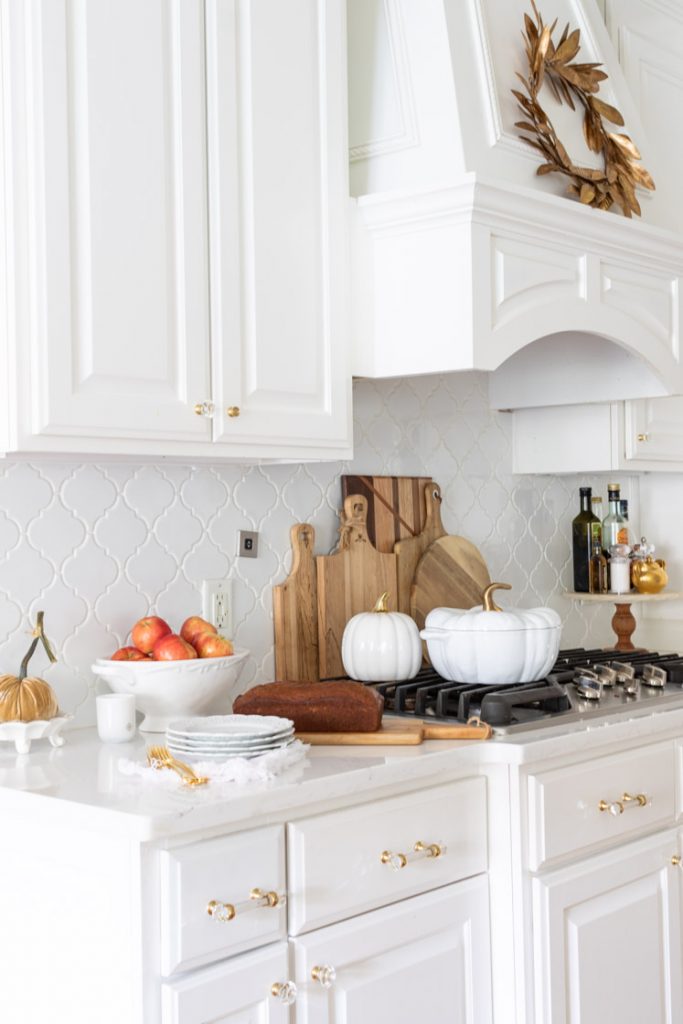 elegant fall kitchen in white