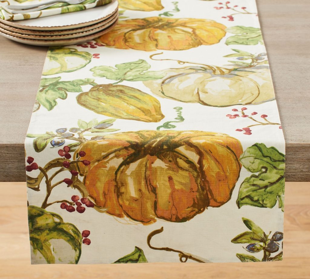 Fall pumpkin kitchen table runner