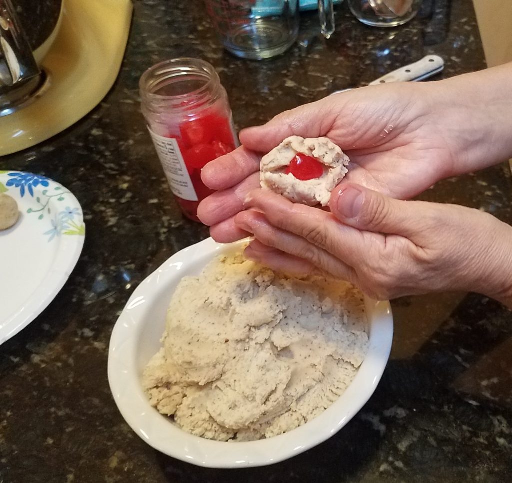  How to roll cherry snowball cookies