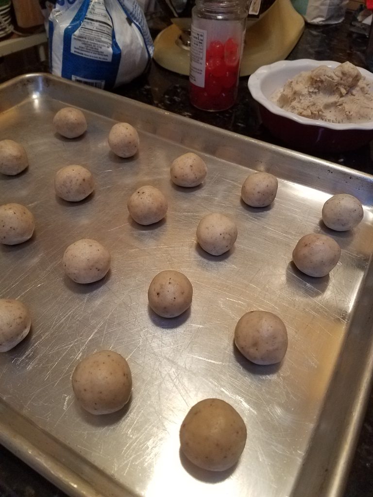 baking cherry snowball cookies