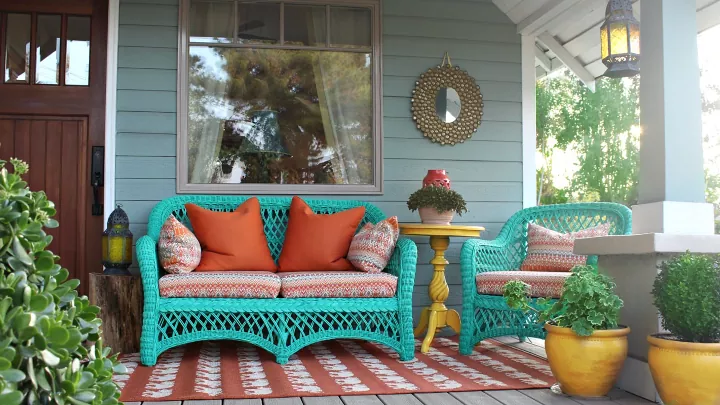 porch furniture makeover with no sew