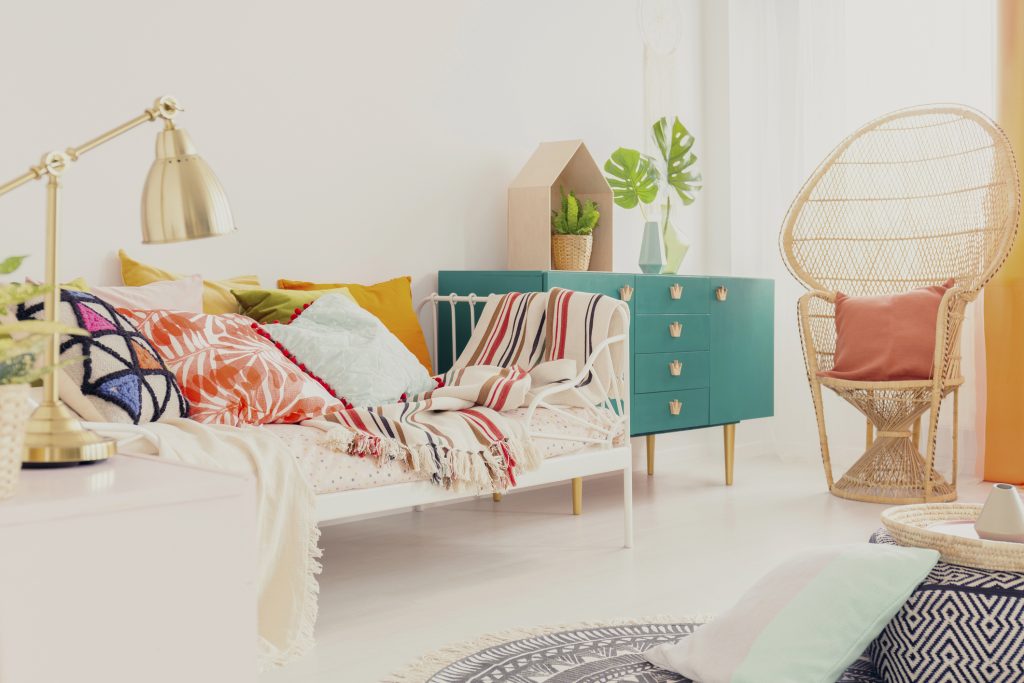 Modern Boho Pillows and Poufs for Your Bedroom