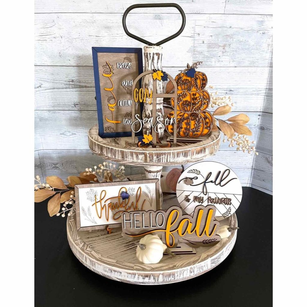 Fall Tiered Tray Displays