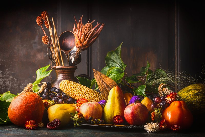 Harvest Themed Fall Kitchen Decor