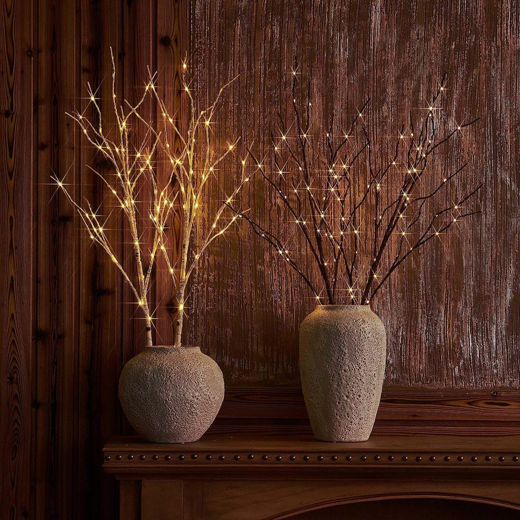 faux lit branches for vases