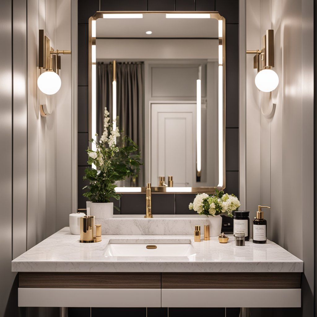 Apothecary Style Modern Powder Room