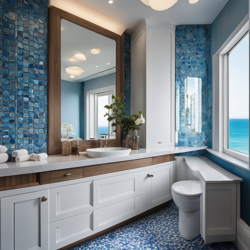 Modern Coastal Powder Room