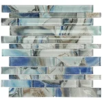 PortreeOceanBlueGlassLinearMosaicTile