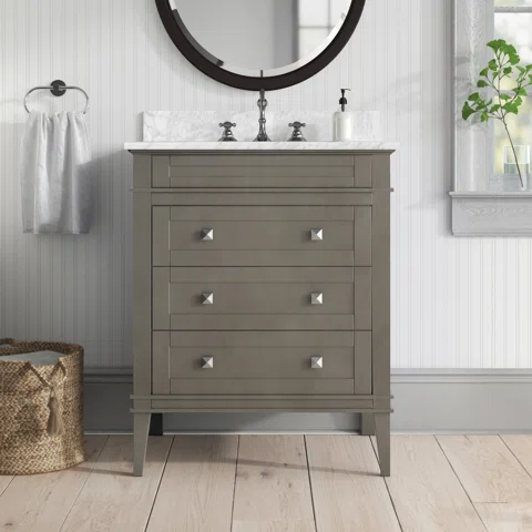 single gray vanity