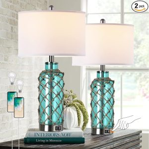 coastal bedroom glass lamp