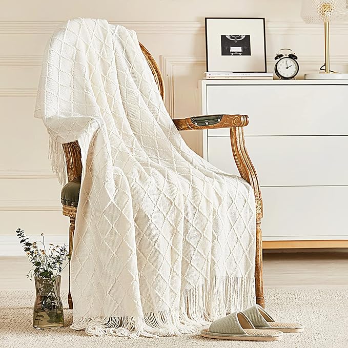 textured bed throw