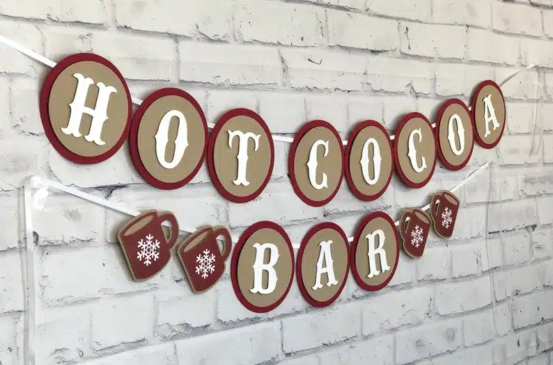 Hot cocoa bar signs