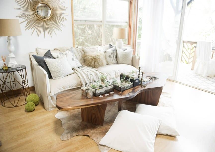 White Modern Boho living room