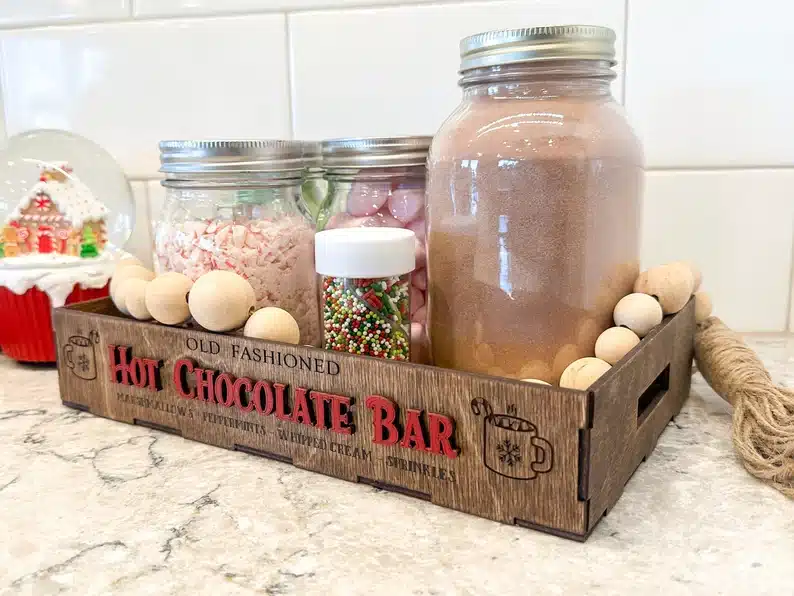 Hot cocoa bar crate