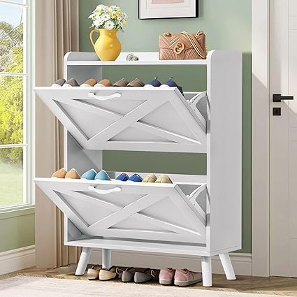 shoe storaged cabinet in white