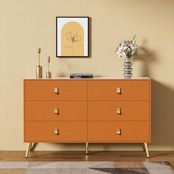 Jewel toned orange dresser