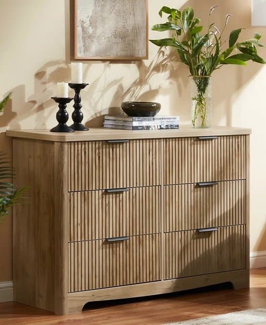 Modern Boho Bedroom Dressers in Wood and Rattan