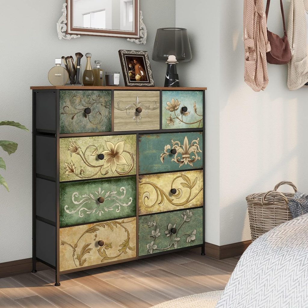 Modern Boho Bedroom Dressers Painted Colorfully