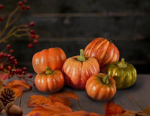 mini decorative faux pumpkins