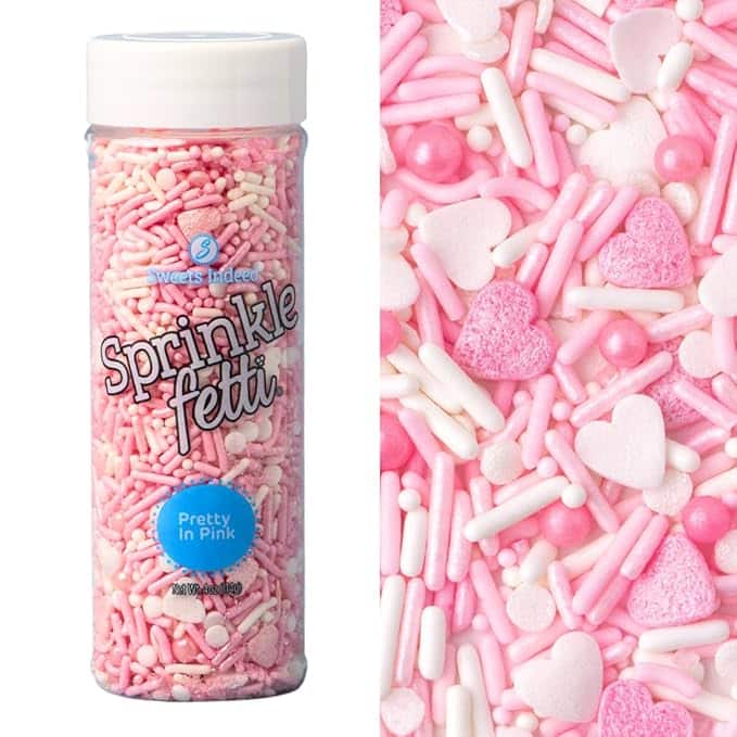 Valentine's day sprinkles pink and white