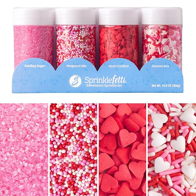 Valentine's day sprinkles red and white