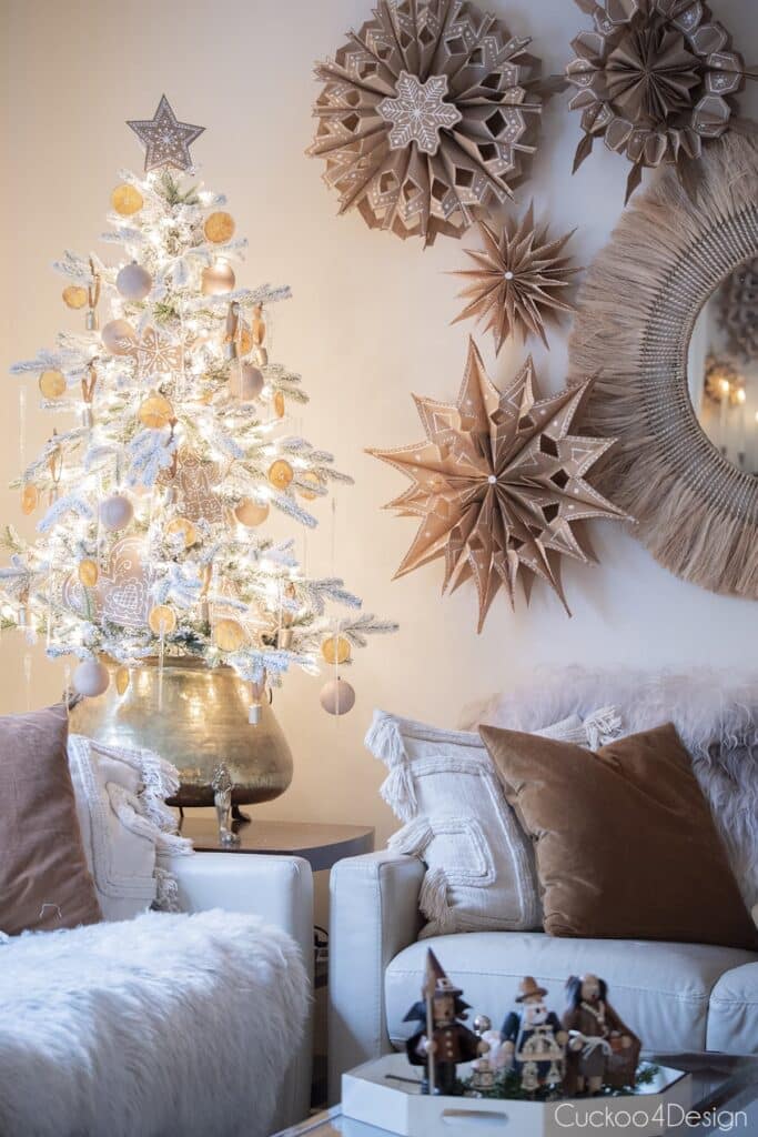 Elegant Brown Paper Bag Snowflakes